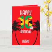 Jamaican Happy 16th Birthday カード (黄色い花)