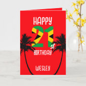 Jamaican Happy 21st Birthday カード (黄色い花)