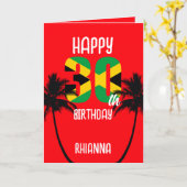 Jamaican Happy 30th Birthday カード (黄色い花)