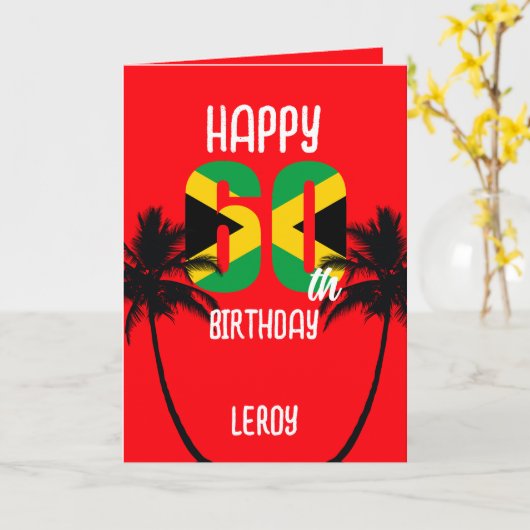 Jamaican Happy 60th Birthday カード (黄色い花)