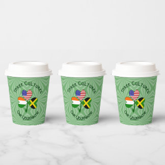 Jamaican Irish American Shamrock Personalized Text 紙コップ