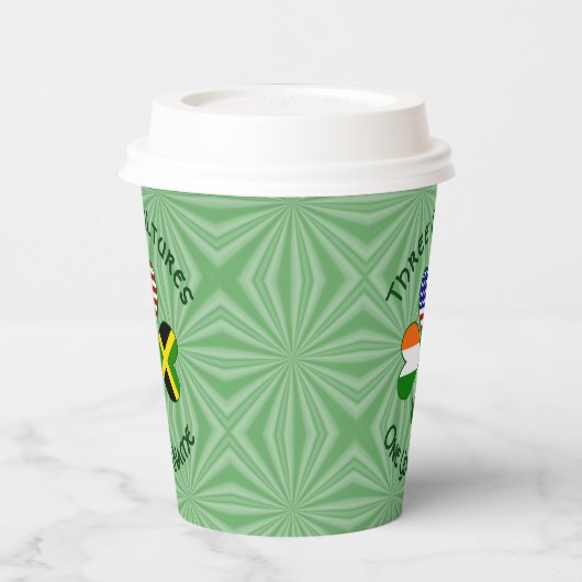 Jamaican Irish American Shamrock Personalized Text 紙コップ (左)