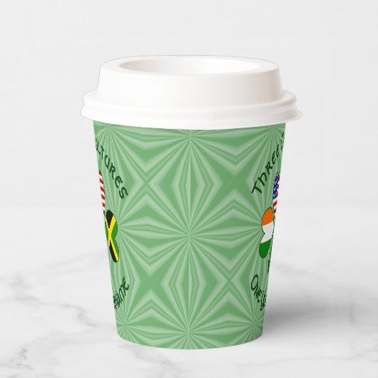 Jamaican Irish American Shamrock Personalized Text 紙コップ (右)