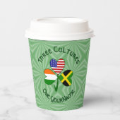 Jamaican Irish American Shamrock Personalized Text 紙コップ (正面)