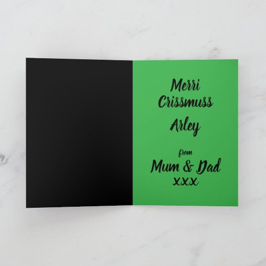 Jamaican Patois Festive Merry Christmas カード (内部)