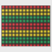 Jamaican Rasta Flag Colors Plaid Pattern ラッピングペーパー (フラット)