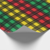 Jamaican Rasta Flag Colors Plaid Pattern ラッピングペーパー (角)
