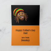 Jamaican Rasta Happy Fathers Day カード (内部)