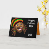 Jamaican Rasta Happy Fathers Day カード (黄色い花)