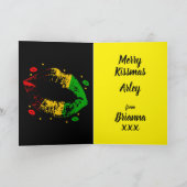 Jamaican Rasta Love Merry Christmas カード (内部)