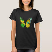 Jamaican Saint Vincentian Flag Butterfly   Tシャツ (正面)