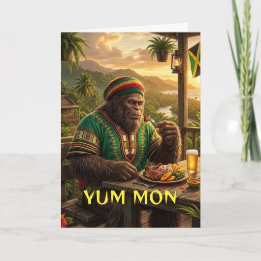 jamaican sasquatch Yum mon Folded Greeting Card カード (正面)