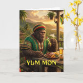 jamaican sasquatch Yum mon Folded Greeting Card カード (黄色い花)