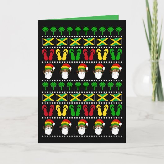 Jamaican Ugly Sweater Rasta Christmas カード (正面)