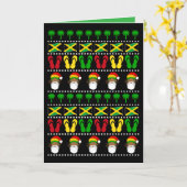 Jamaican Ugly Sweater Rasta Christmas カード (黄色い花)