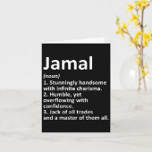 Jamal定義パーソナライズされた名のおもしろい誕生日 カード (黄色い花)