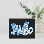 JamboスワヒリHello blue ポストカード (スタンド正面)