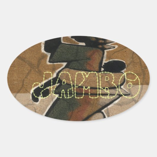 Jambo Habari Hakuna Matata. 楕円形シール (正面)