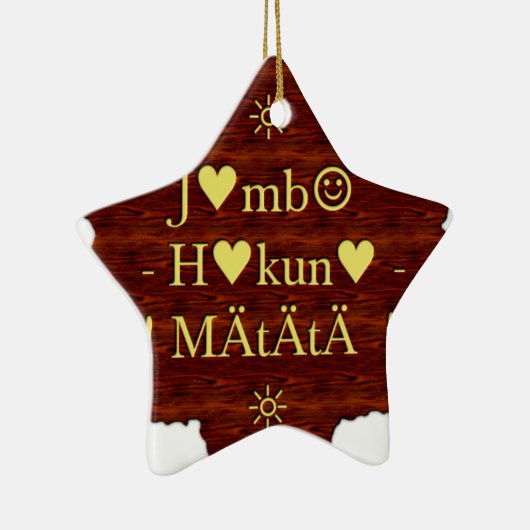 Jambo Hakuna Matata:アフリカ美術プリント/グラフィック セラミックオーナメント (右)