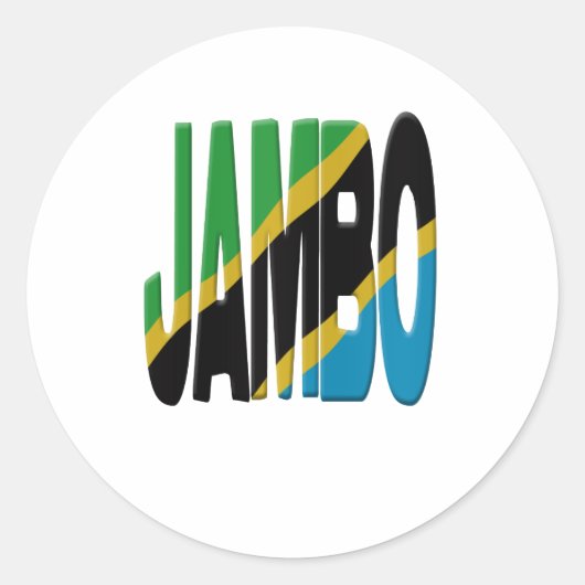 Jambo Swahili - Tanzania flag ラウンドシール (正面)