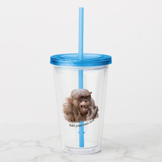 Jambo The Hairless Chimp (自分の文字に変更) アクリルタンブラー (正面)