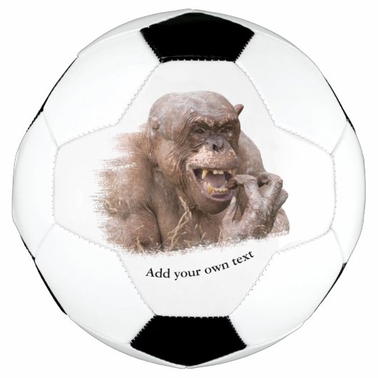 Jambo The Hairless Chimp (自分の文字に変更) サッカーボール (正面)