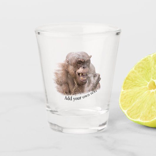 Jambo The Hairless Chimp (自分の文字に変更) ショットグラス (正面)