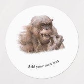 Jambo The Hairless Chimp (自分の文字に変更) ラベル (デザイン2)