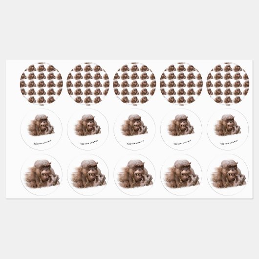 Jambo The Hairless Chimp (自分の文字に変更) ラベル (シート)