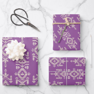 Jamdani Print Folk Pattern ラッピングペーパーシート