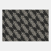 Jamdani Print Folk Pattern ラッピングペーパーシート (正面2)