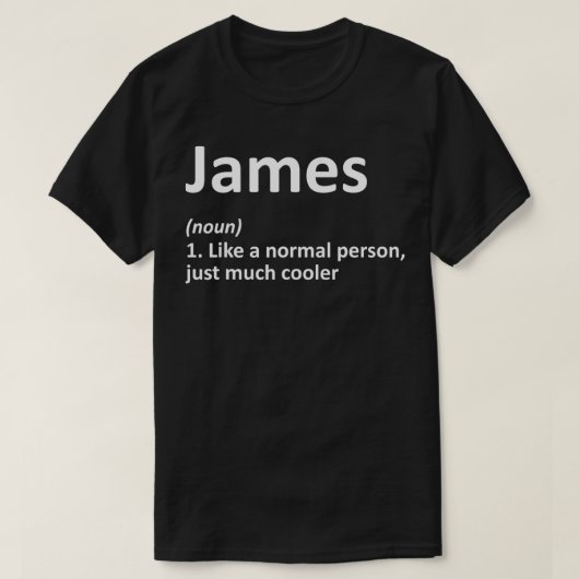 JAMES定義名パーソナライズされた誕生日 Tシャツ (デザイン正面)