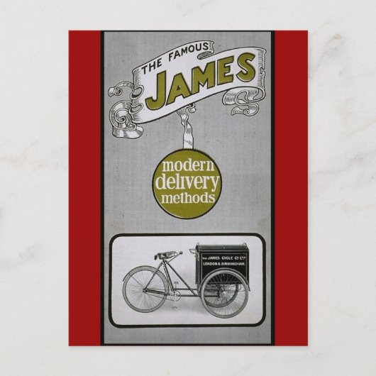 James 1913配達自転車広告 ポストカード (正面)