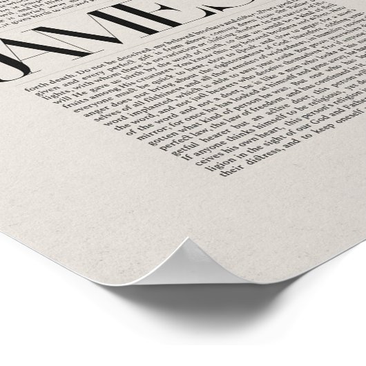 James 1 – 信仰と忍耐バイブル聖句ウォールアート ポスター (角)