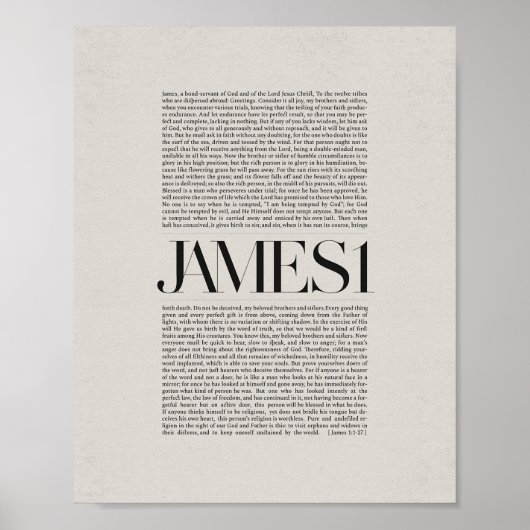 James 1 – 信仰と忍耐バイブル聖句ウォールアート ポスター (正面)