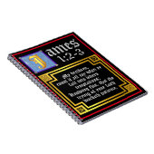 James 1:2 1:3 Illuminated KJV Biblical Quote ノートブック (右側)