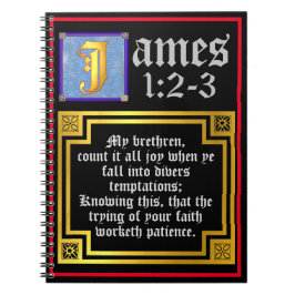 James 1:2 1:3 Illuminated KJV Biblical Quote ノートブック