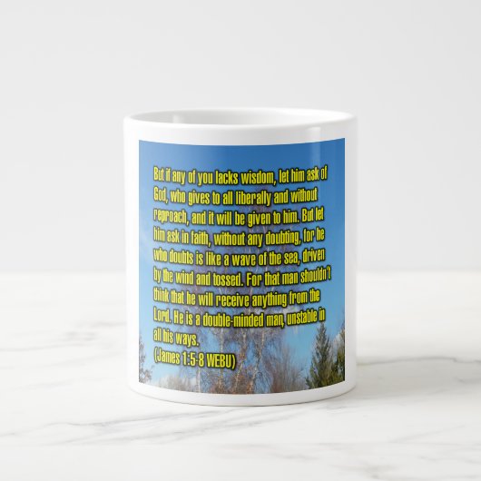 James 1:5-8 WEBU Mug ジャンボコーヒーマグカップ (正面)