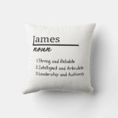 James、Boy パーソナライズされた Name Definition クッション (裏面)
