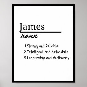 James、Boy パーソナライズされた Name Definition ポスター