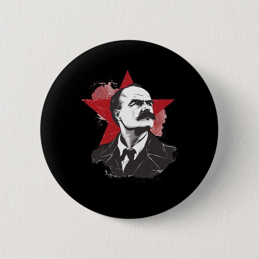 James Connolly – アイルランド共和国社会主義 缶バッジ (正面)