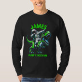 James Crushin' It Since Day One Astronaut Dinosaur Tシャツ (正面)