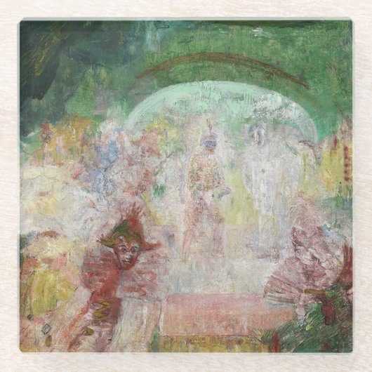 James Ensorによる仮装(1889) ガラスコースター (正面)