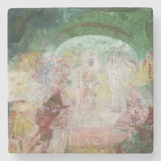 James Ensorによる仮装(1889) ストーンコースター (正面)