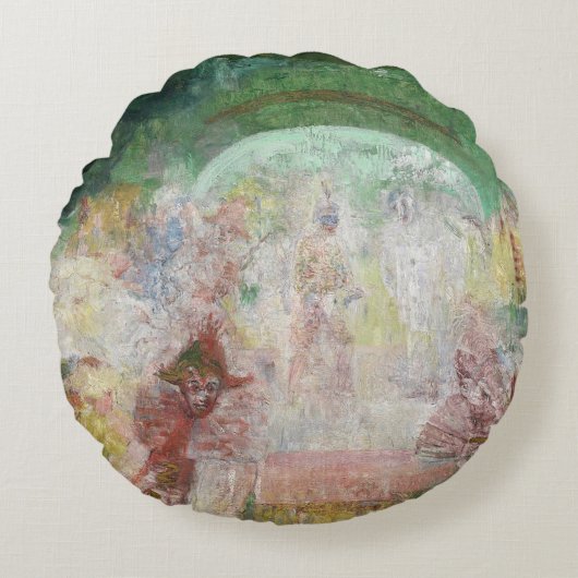 James Ensorによる仮装(1889) ラウンドクッション (正面)