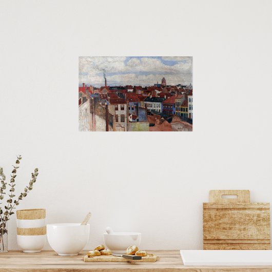 James Ensor The Rooftops of Ostend ポスター (キッチン)