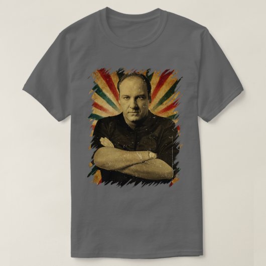 James Gandolfini写真おもしろいアートヴィンテージ美学 Tシャツ (デザイン正面)