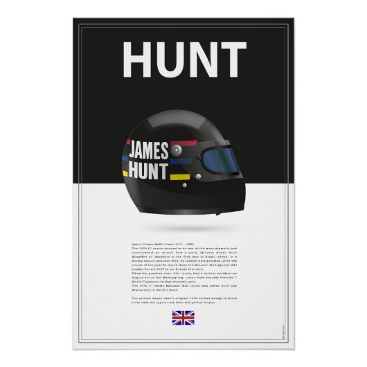 James Hunt Helmet ポスター (正面)
