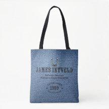 James Intveld Blue Denim Tote Bag