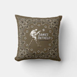 James Intveld Little Cowboy Brown Pillow  クッション
